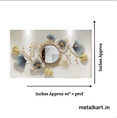 Metalkart special flowery premium wall Mirror (40 x 22 Inches)